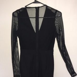 Black Mesh Jumpsuit